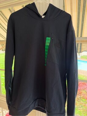 adidas Navy Blue Pocket Hoodie with Green Tags